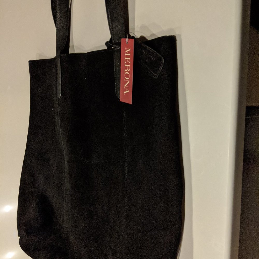 New Merona suede tote bag